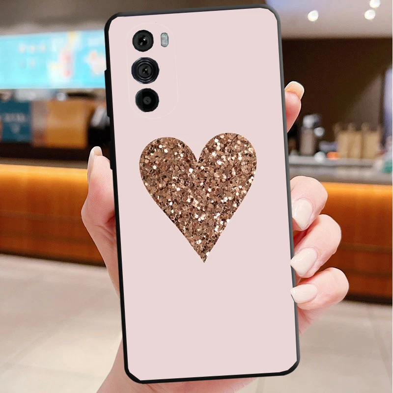 حافظة هاتف لهاتف موتورولا إيدج 50 40 برو 60 50 40 30 Ultra Neo Fusion Moto G85 G72 G53 G54 G84 G13 G32 أحبك قلب وردي #6