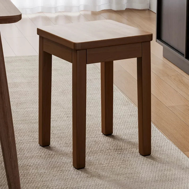 Solid Wood Round Stool Small Stackable Bench Low Square Seat for Living Room Chinese Dining Table Home Furniture Chair