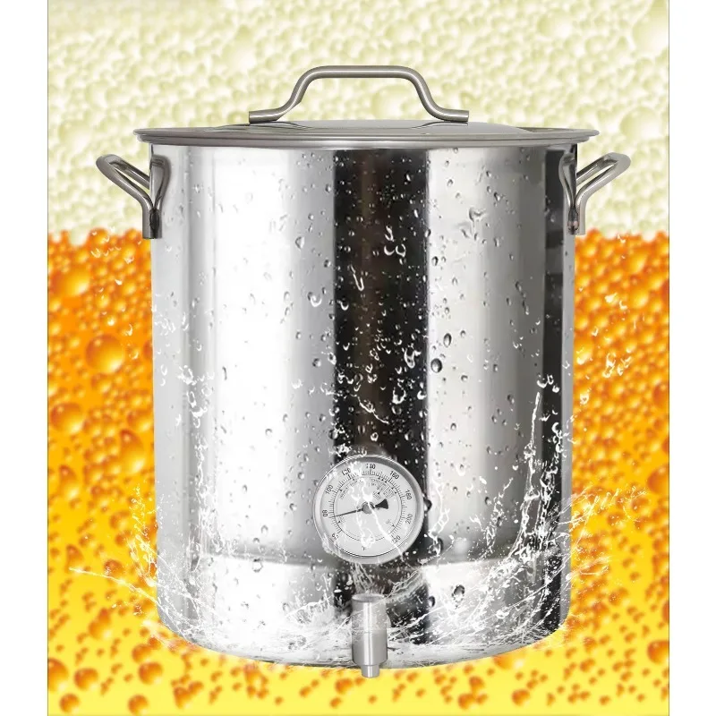 Stainless Steel Home Brew Beer Fermenter with Faucet Enzyme Barrel Temperature Control Wine Grape Cooling Fermentation Tank 1PC