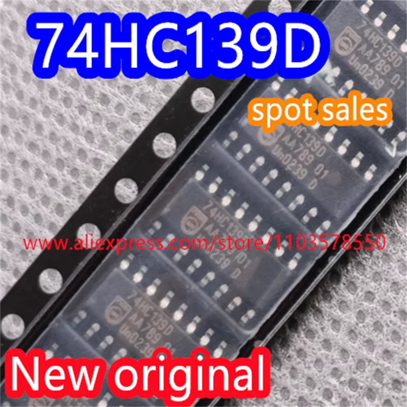 50PCS 100% Brand new original 74HC139D 74HC139 SMT SOP16 dual 2 to 4-wire decoder IC/multiplexer chip