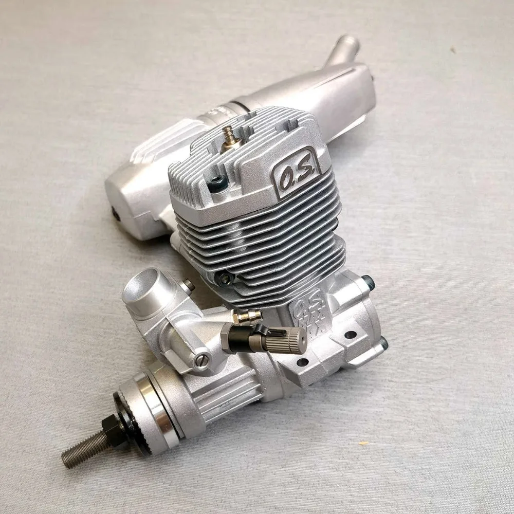 OS Engines MAX 46AX II 7.45cc .46 2-Stroke Nitro Glow Plug Engine with E-3071 Muffler 15490  for RC Fixed Wing Model Aircraft