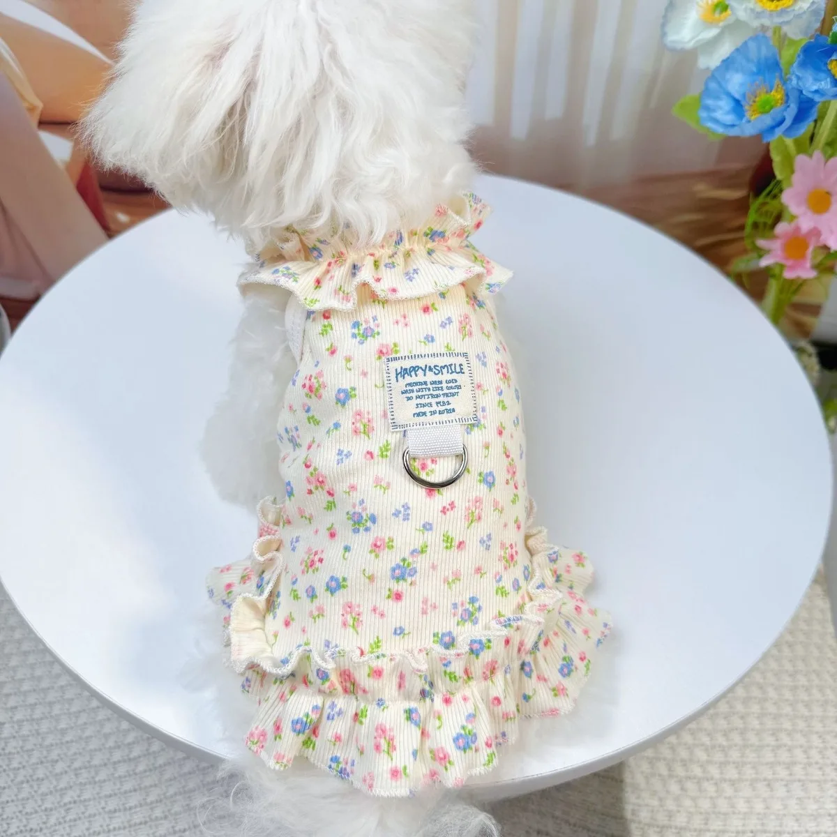 Hunde- und Katzenkleidung, Haustierbekleidung, Frühlings- und Sommerkleider mit Blumenmuster, Frische und Niedliche Prinzessinnenkleider