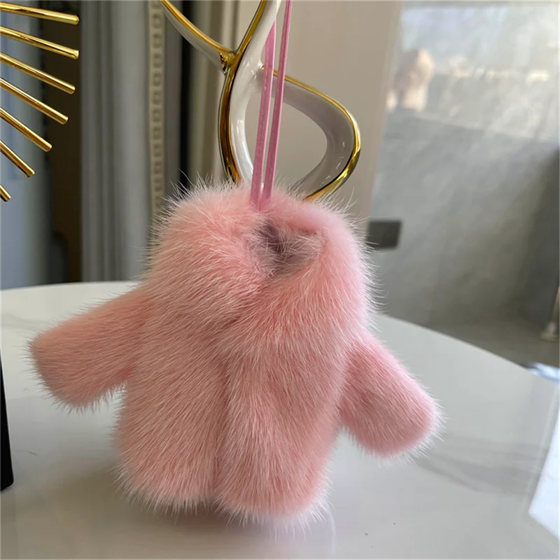 Fluffy Mink Fur Keychain Small Clothes Modeling Keychain Fur Pendant Key Chain Keychain Pendant Gift For Women Accessories Gifts