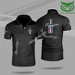 Mustang-Polo y blusa de Anime para hombre, ropa de Golf Harajuku, de secado rápido, de manga corta, informal