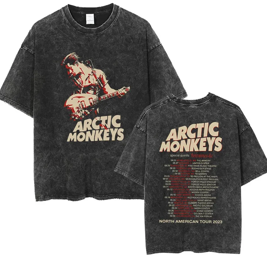 Retro Rock Arctic Monkeys Music Album Graphic T-Shrit Męska koszulka z krótkim rękawem w stylu vintage Y2k Hip Hop Streetwear