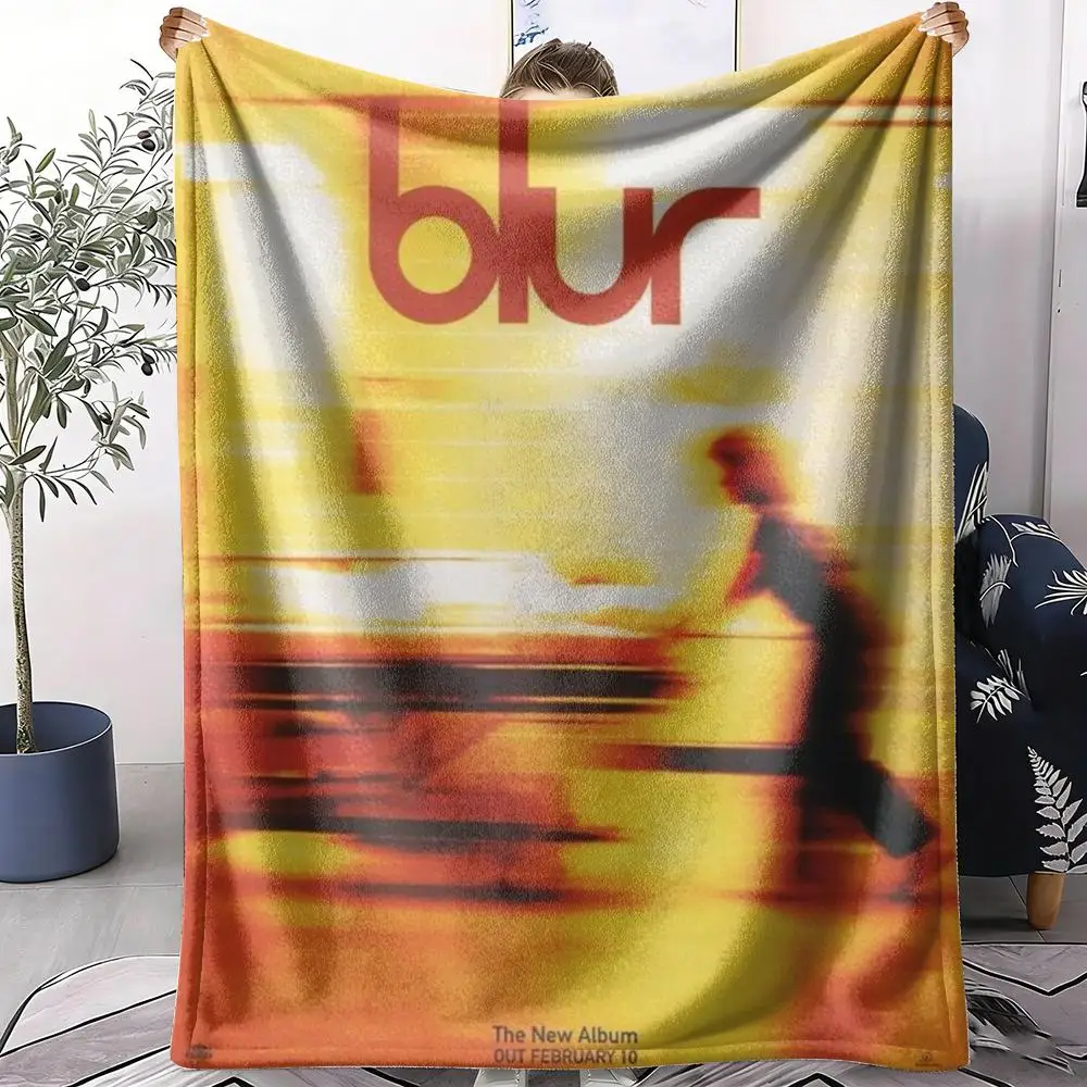 

B-Blur Band Rock Roll Band Throw Soft Flannel Throw Summer AC Blanket Lightweight Cool Nap Blanket for Sofa Bed Couch Travel