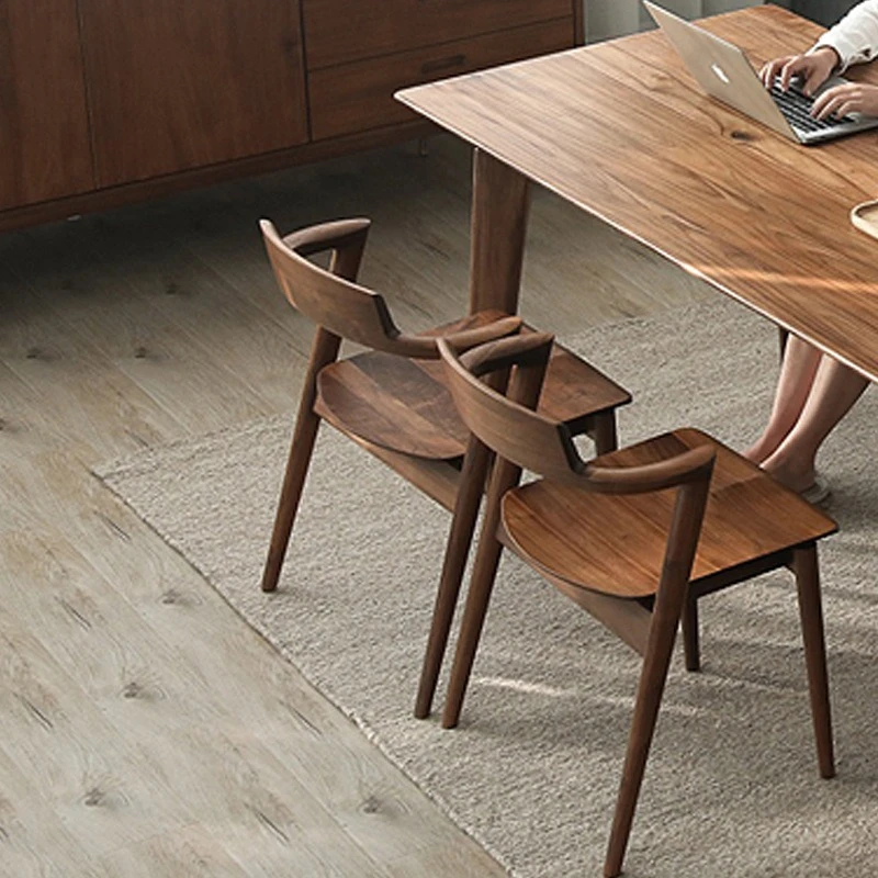 

Black walnut dining chair All solid wood Nordic style dining room furniture small apartment