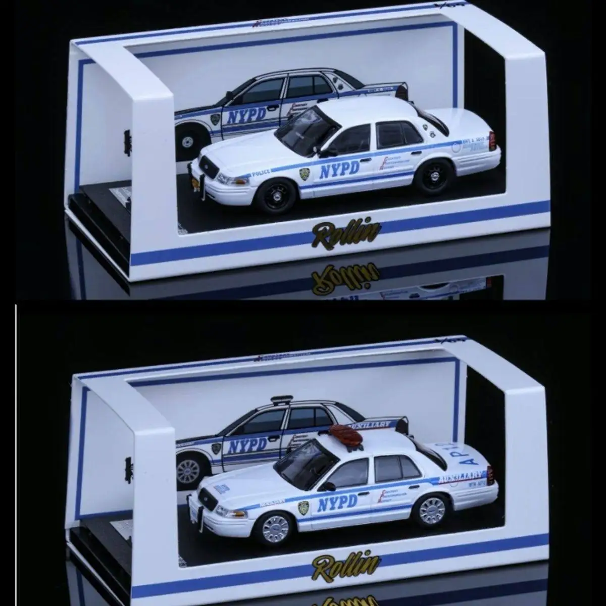 Rollin 1:64 VictoriaCrown NewYork/Minnesota State Highway Police&Charger Michigan Alloy Car Model