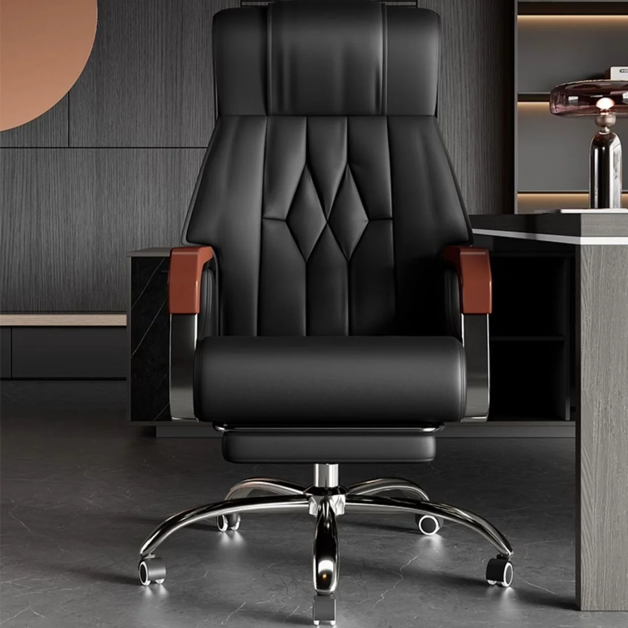 

ws-Synthetic Leather Office Chair With Comfortable Backrest Function Modern Executive Chair for Meeting Room Visitor Massage%