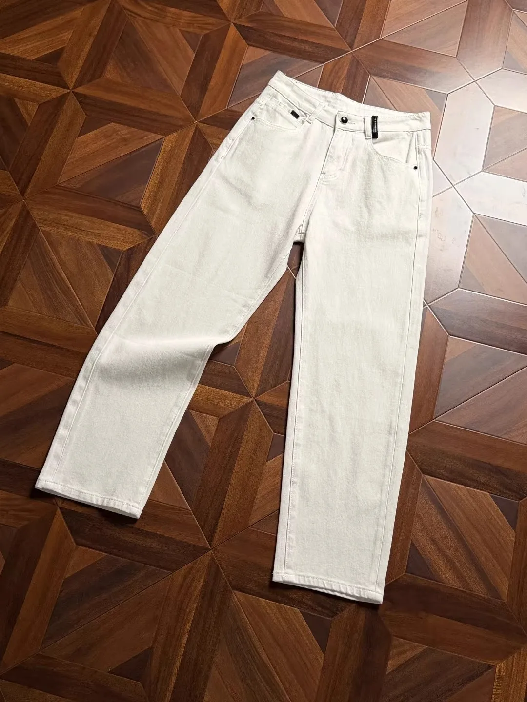 

Мужские джинсы свободного кроя из денима 11 унций, повседневные, с четырехсторонней растяжкой, белые, в американском ретро-стиле, с высокой талией, подходят для повседневной носки