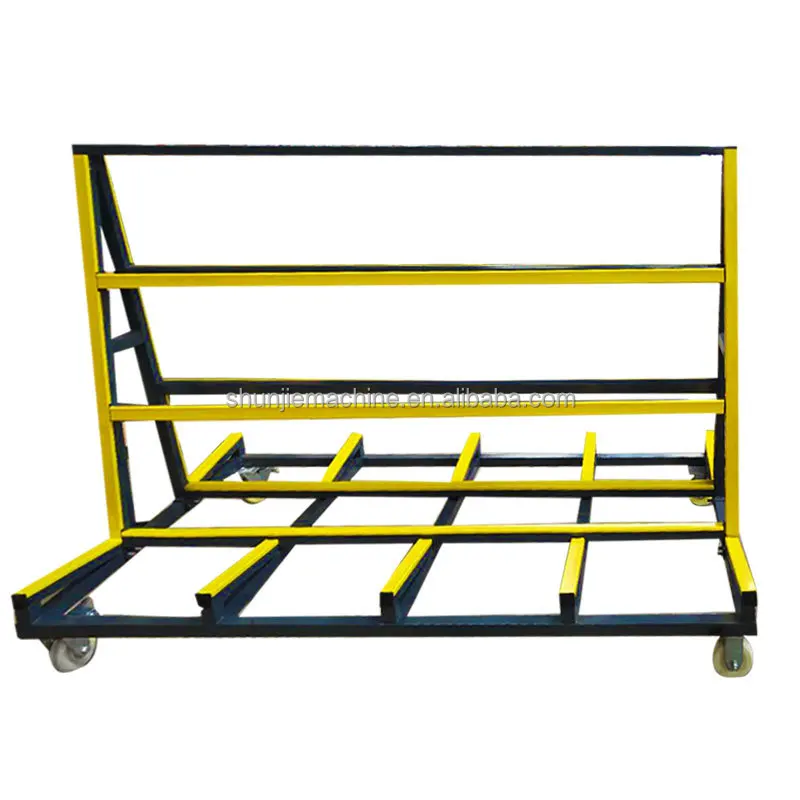 

2 Meters Glass Trolley Storage Rack Industrial Drying Rack Trolley Window Trolley Portable Basket Storage Rack For Marble