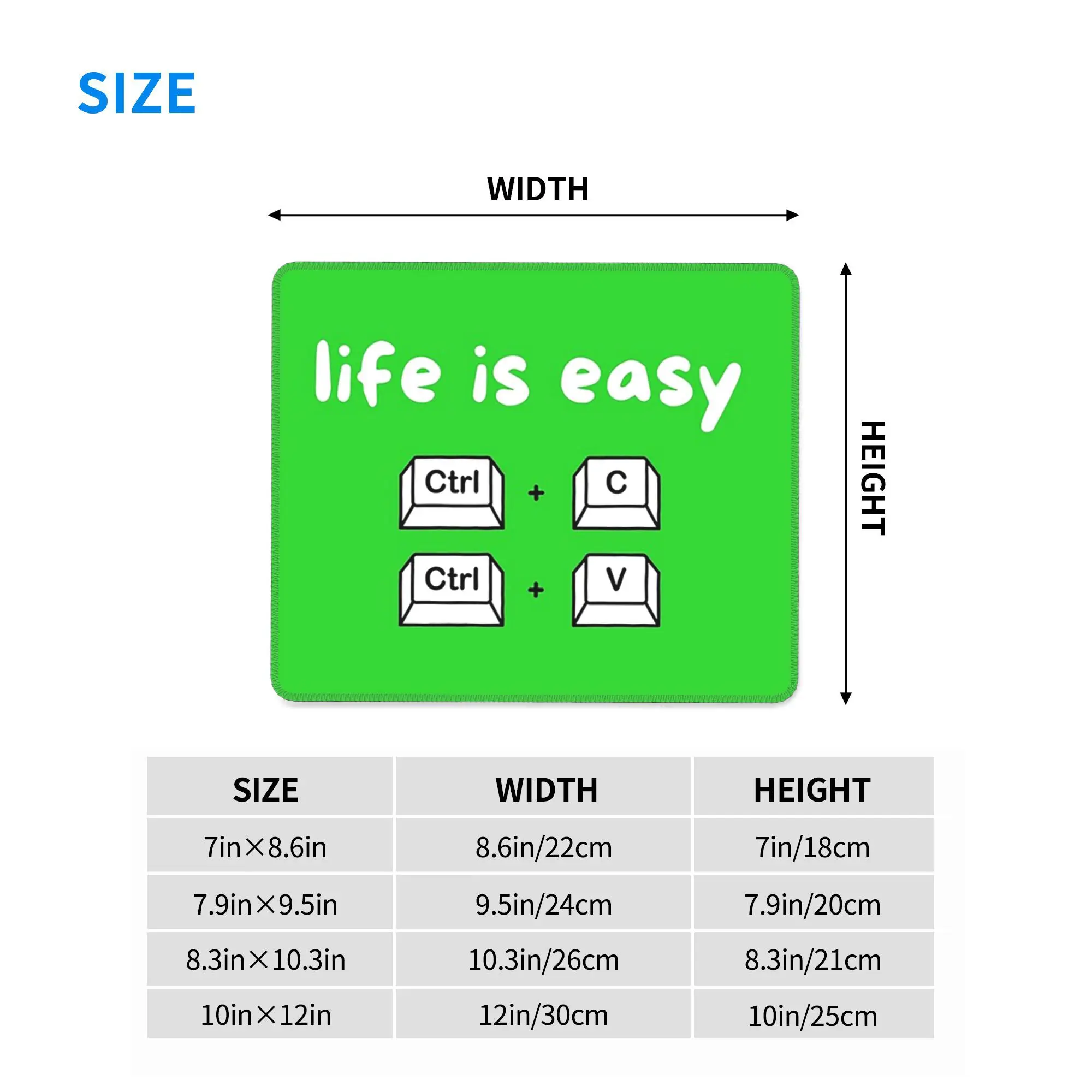 人生は簡単 ctrl c と ctrl v マウスパッド コンピューターキーボード マウスパッド ゲーミングPC ノートパソコン デスクマット オフィスアクセサリー テーブルマット
