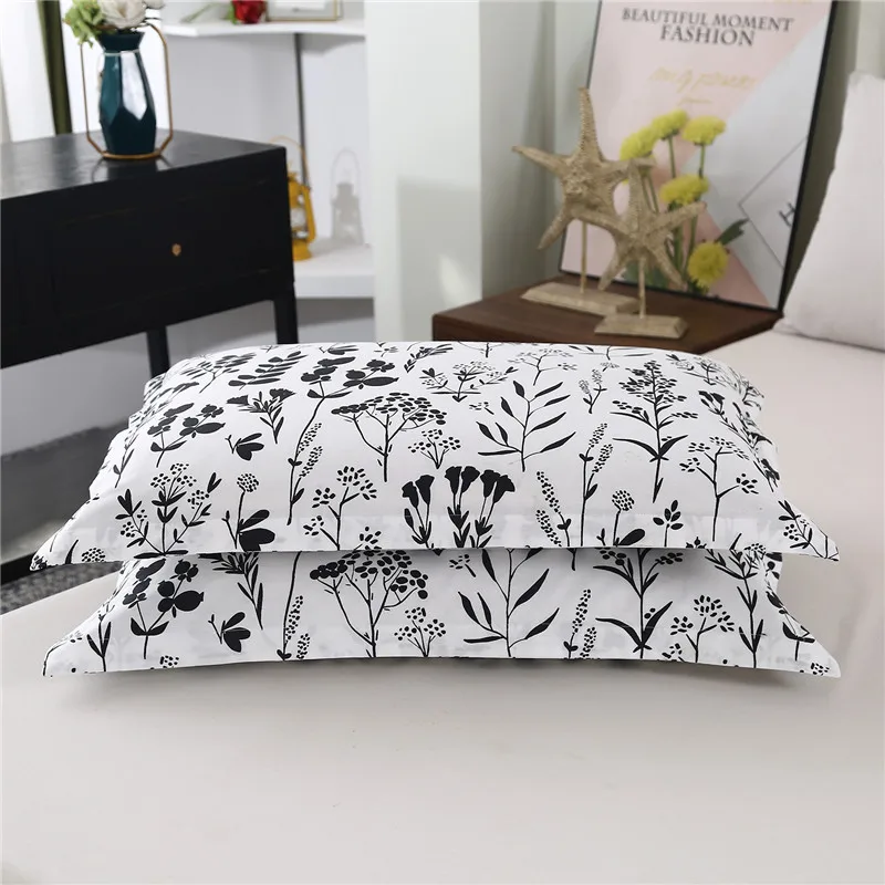 

LAGMTA Spring New 100% Cotton Product 1Pc Pillowcase Cartoon Plant Plaid Zipper Pillowcase Can Be Customizable