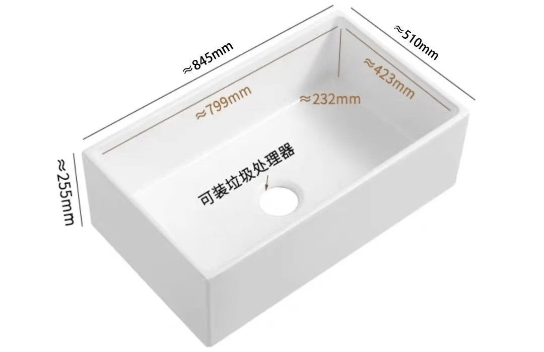Thickened ceramic sink Under the counter basin Kitchen embedded  Large single  Vegetable bowl basin