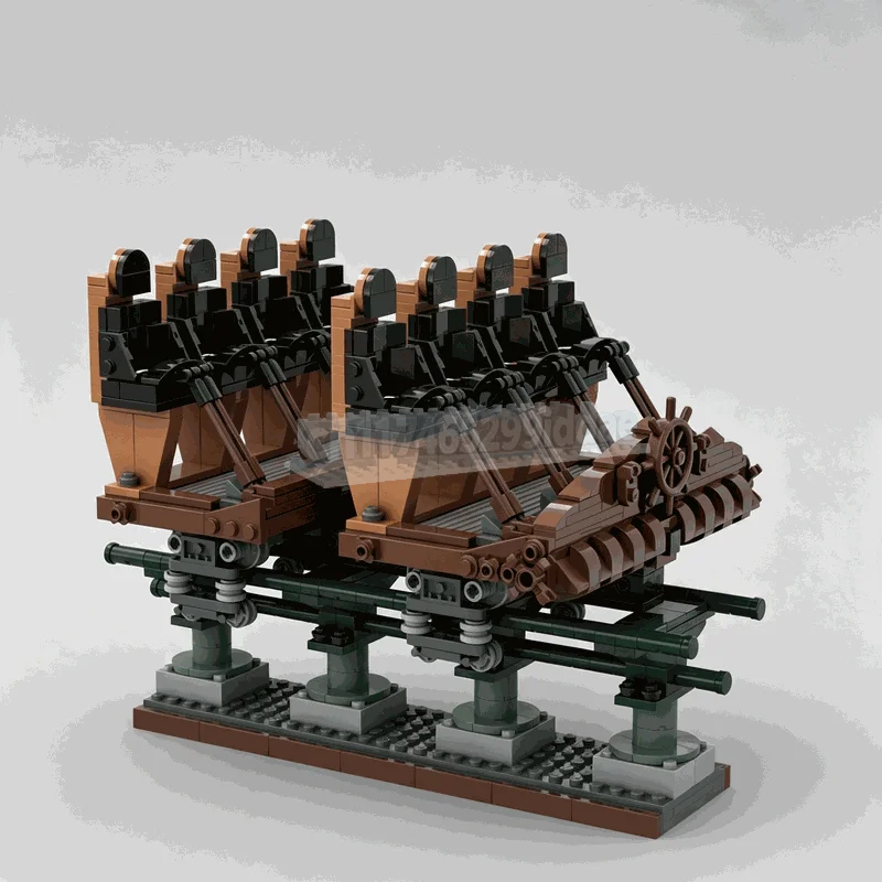 1090Parts Wooden Roller Coaster Train Building Blocks Model Amusement Park Ride Vehicle DIY Assembly Creative Display Gifts Toy