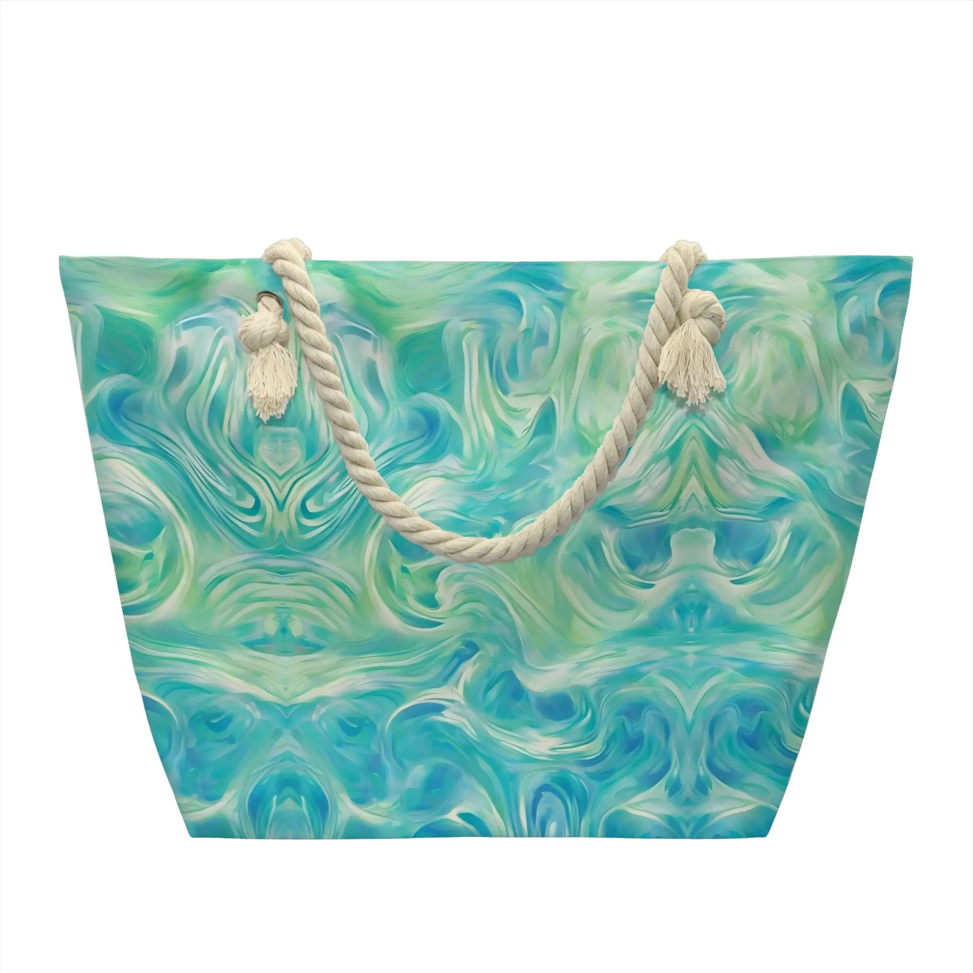 Green Tie Dye Grocery Shopping Bag Printing Canvas Shopper Tote Shoulder Bags Large Capacity Washable Abstract Wallpaper Handbag