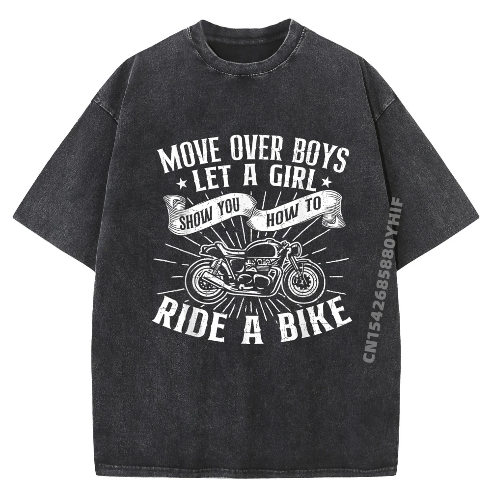 

Let A Show You How To Ride A Bike Biker Мотоцикл Большие размеры Мужская одежда Футболки с графическим рисунком Мужская стираная рубашка в стиле ретро
