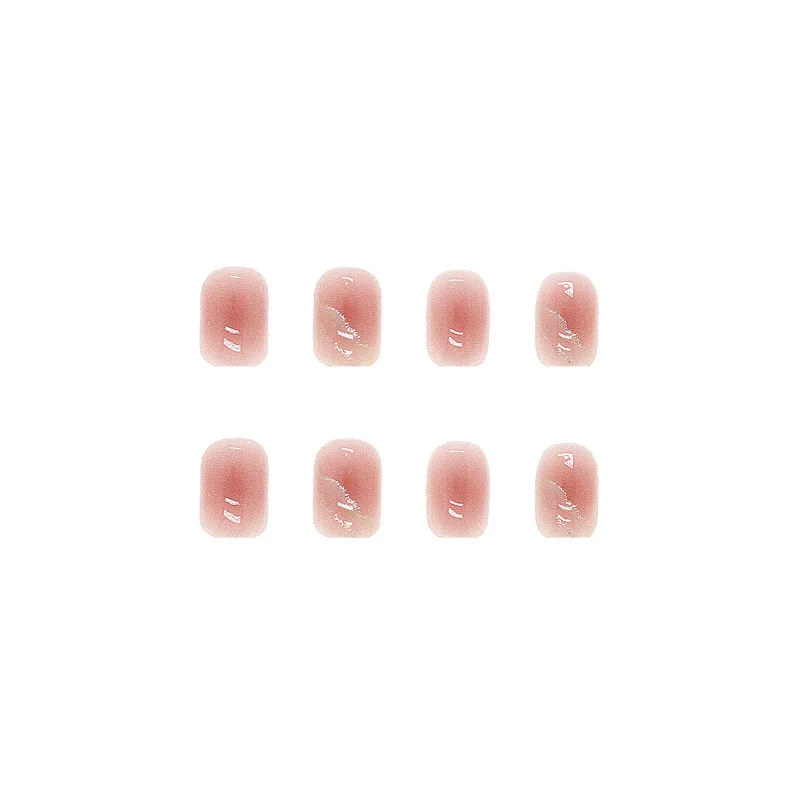 24 Pcs Self-adhesive Press on Nails Pink Sweet Nail Art Short Reusable Adhesive Fake Nails Cheap Stick-on Nails Wholesale 2025