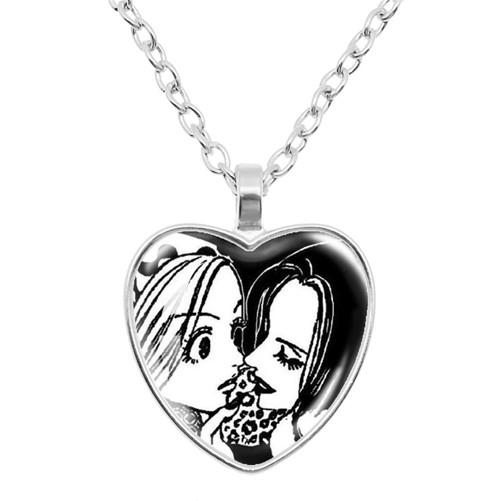 Japanese Anime Fashion NANA Manga Osaki Glass Heart Necklace Figure Jewelry Fans Bag Pendant Gifts For Girls