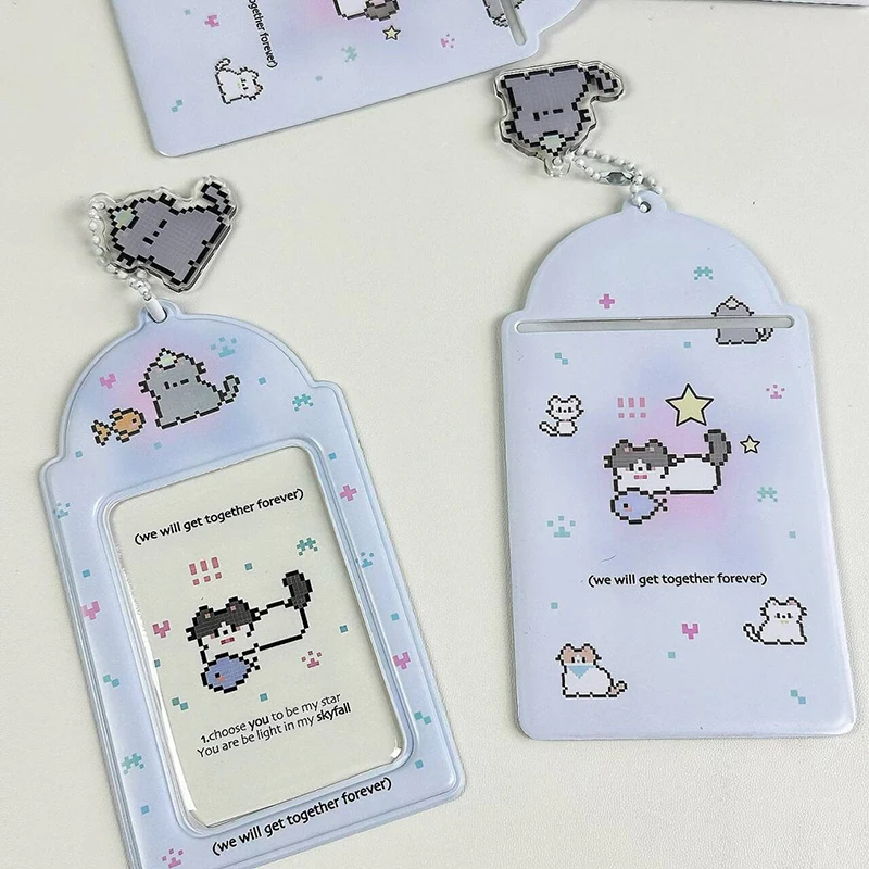 Cute Cartoon Cat Photo Card Holder Fashion Creative Decoration Idol Photo Album Protective Sleeves Pendant Card Storage Case