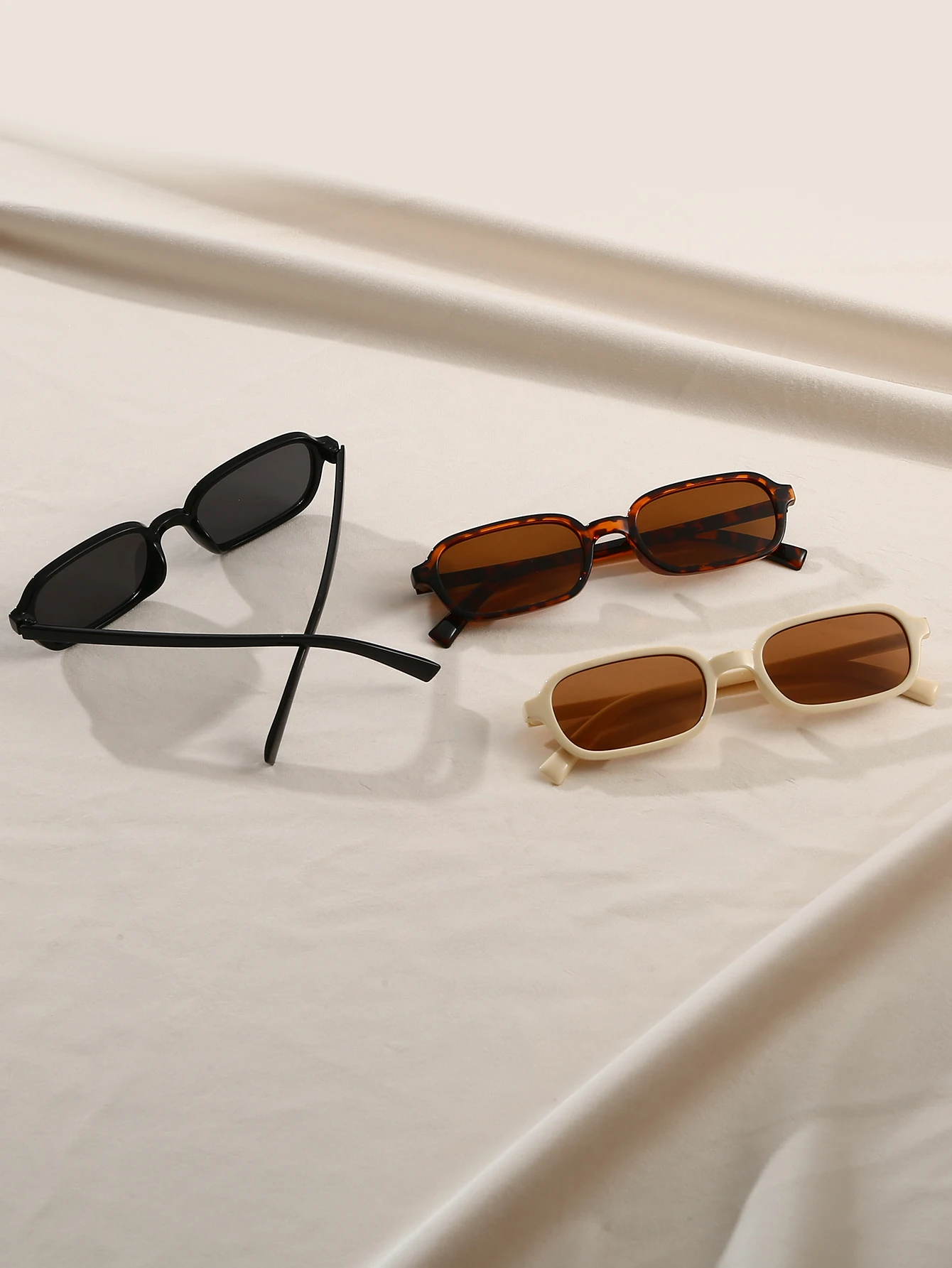 3Pcs Fashionable Square Frame Glasses Set Men and Women Holiday Party Outdoor Decoration Ideal for Valentine's Day Gifts image 5