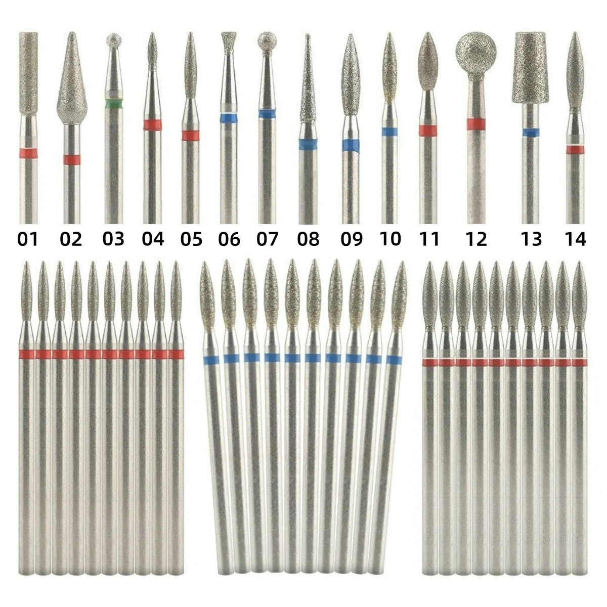 10 pièces/ensemble cuticule propre diamant foret à ongles ensemble électrique lime à ongles Machine cuticule bits diamant ongles outils manucure pédicure