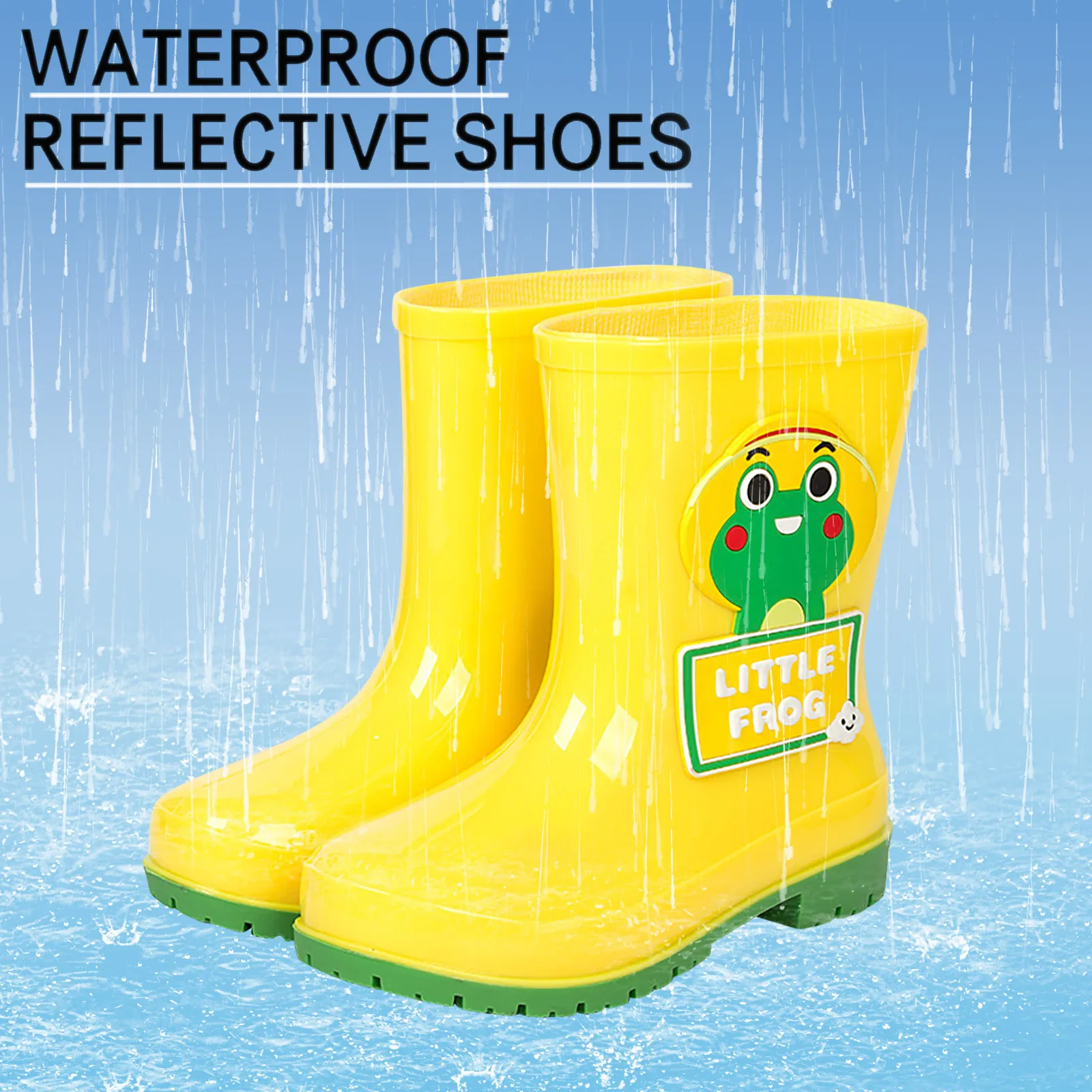 Children Cute Cartoon Rain Boots 2024 Fashion Non Slip Solid Casual Rain Boots Soft Bottom Comfort Rain Boots Toddler Girl Boots