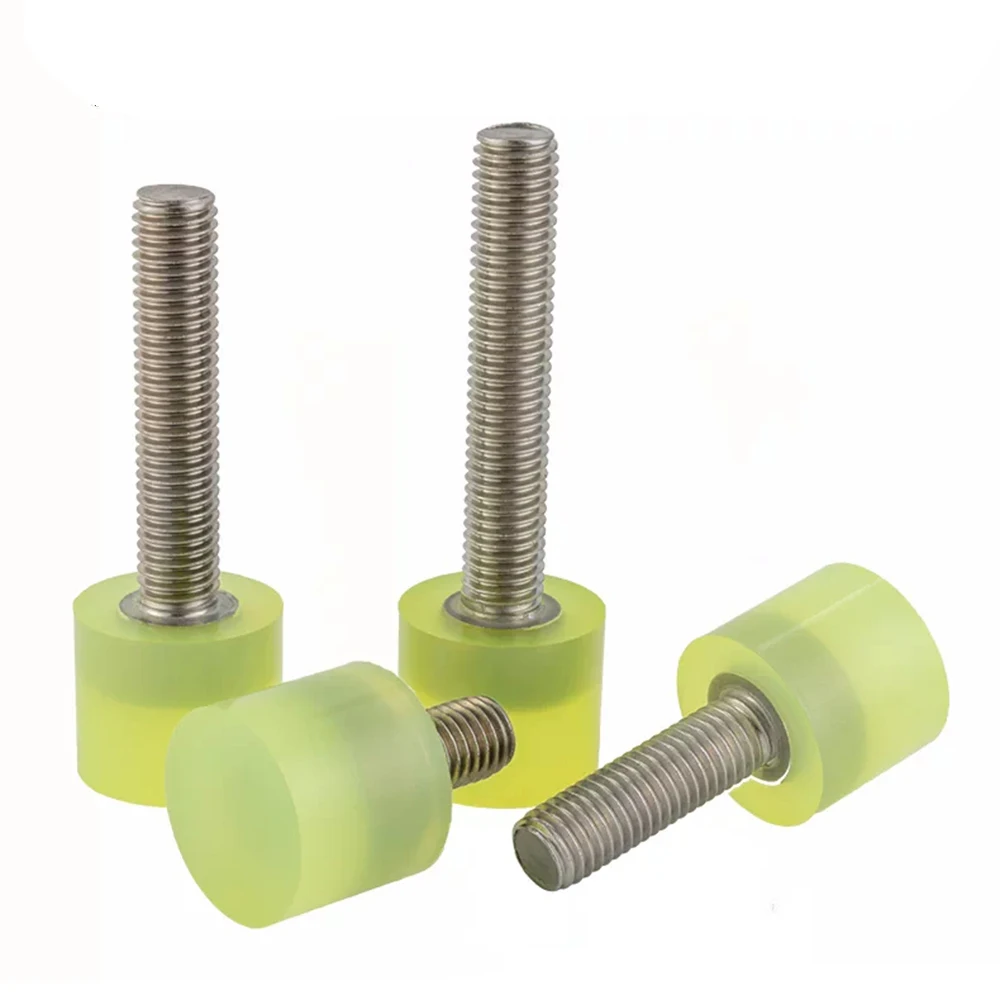 Head Dia12-20mm 304 Stainless Steel Polyurethane Coated Screw M4-M8 PU Rubber Head Buffer Anti Collision Shock Absorbing Bolt