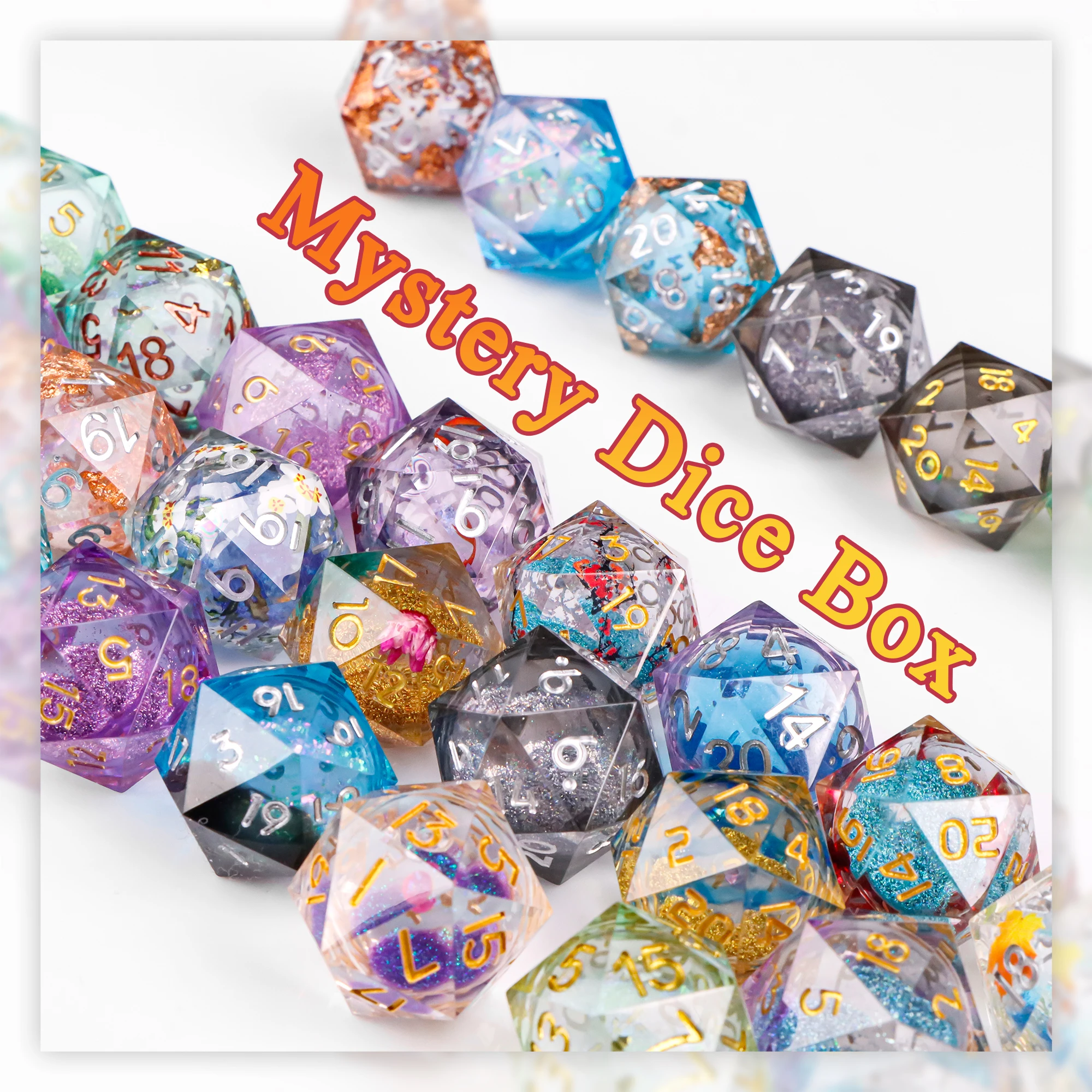 Mystery Dice Set Blind Bag D&D Liquid Core Dice Hollow Dice Resin D&D Dice for Dungeons and Dragons Dice Gift
