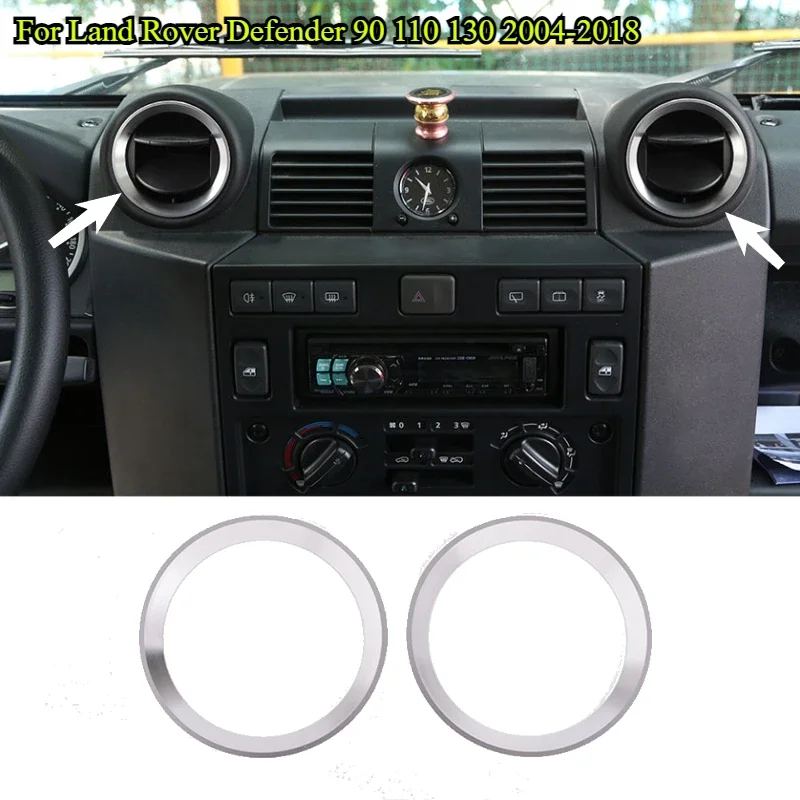 

For Land Rover Defender 90 110 130 2004-2018 Car Center Console Air Vent Outlet Aluminum Alloy Cover Stickers car interior