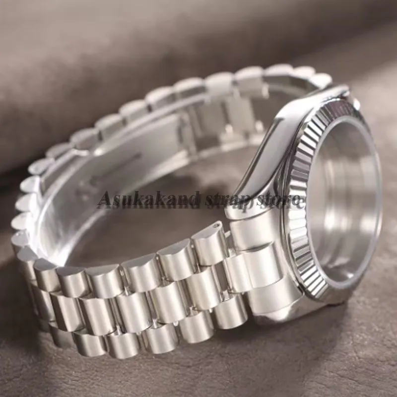 20 مللي متر منحني نهاية الفولاذ المقاوم للصدأ حزام الساعات ل رولكس ل أويستر الأبدي للطي مشبك سوار للمياه شبح الرجال فرقة معدنية