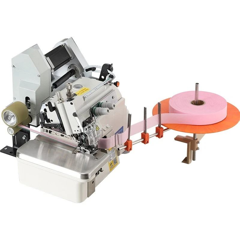 New curtain hemming machine overlocking  up and down synchronized splicing and locking mop wheel chain machine