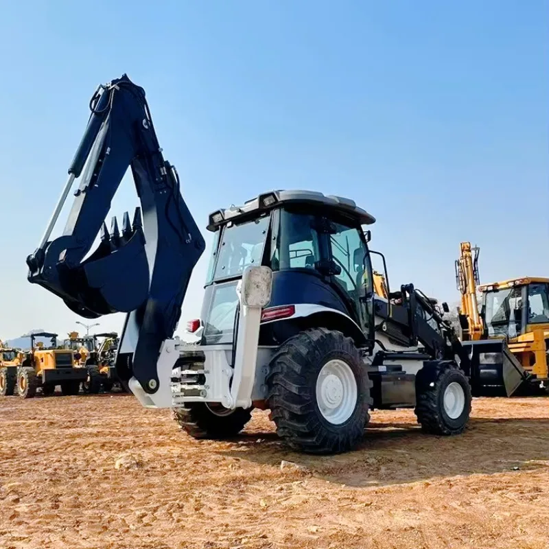 Desain baru Cina Backhoe Loader 2.5ton 2 in 1 menggali dan Memuat mesin daya ganda Backhoe Loader dengan Grapple rumput