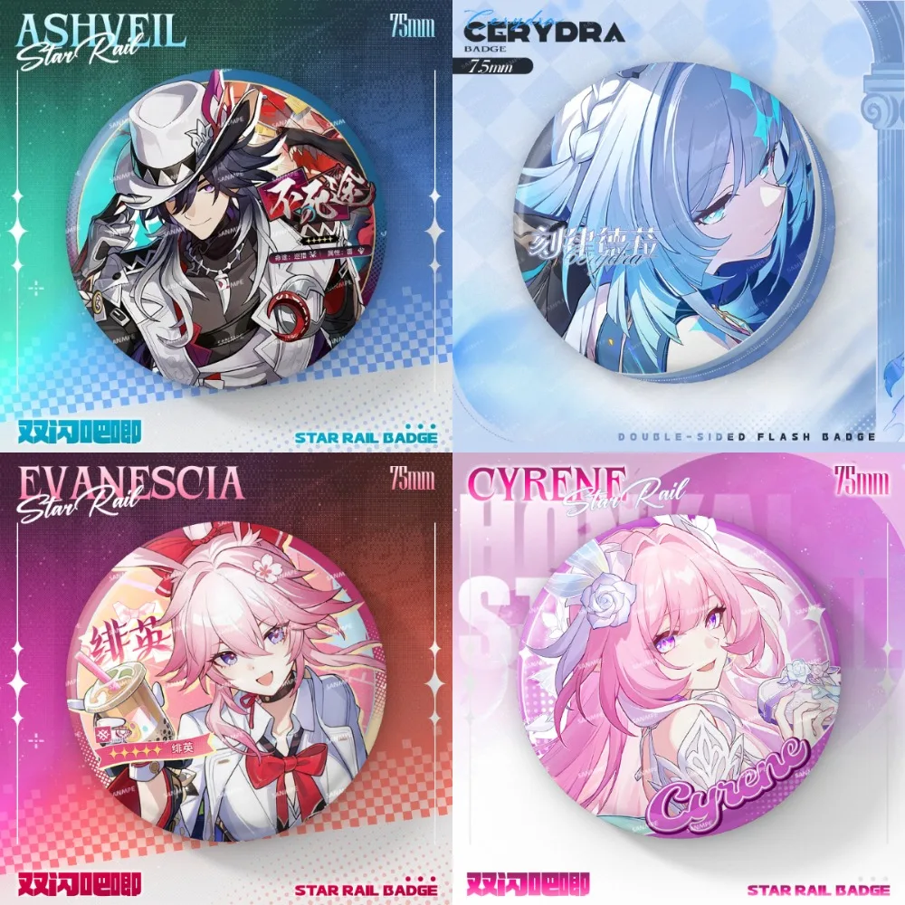Honkai: Star Rail Peripheral Badges Ashveil Sparkle Cyrene Aglaea Yao Guang Cosplay Costume Brooch Backpack Accessories Gifts