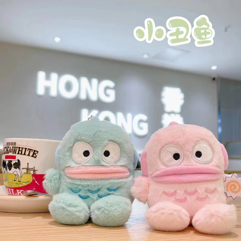 Sanrio Cartoon Peluche Keychian Carino Hangyodon Peluche Portachiavi Bambola Bambini Kawaii Borse da donna Coppia Zaino Decorazione Gif