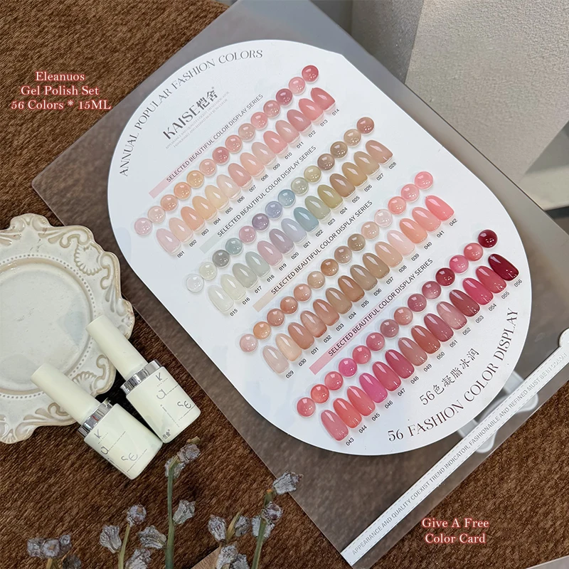 56 Colors Ice Translucent Nail Gel Polish Set UV Gel Varnish Sheer Jelly Soak Off Manicure Long Lasting Nail Art Decoration
