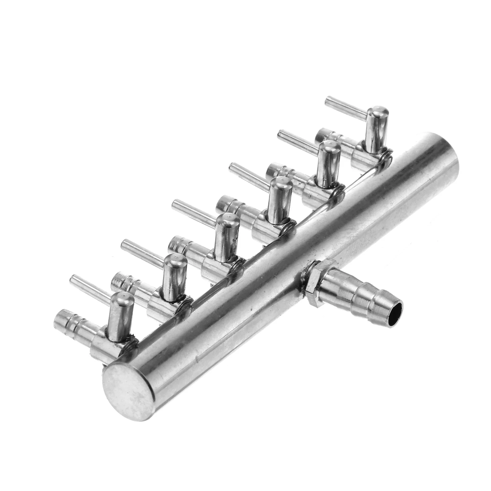 6 طرق 8 إلى 4 مللي متر مضخة هواء من الفولاذ المقاوم للصدأ رافعة تدفق حوض السمك صمام تحكم مضمن الفاصل أنبوب الأكسجين الموزع الفضة