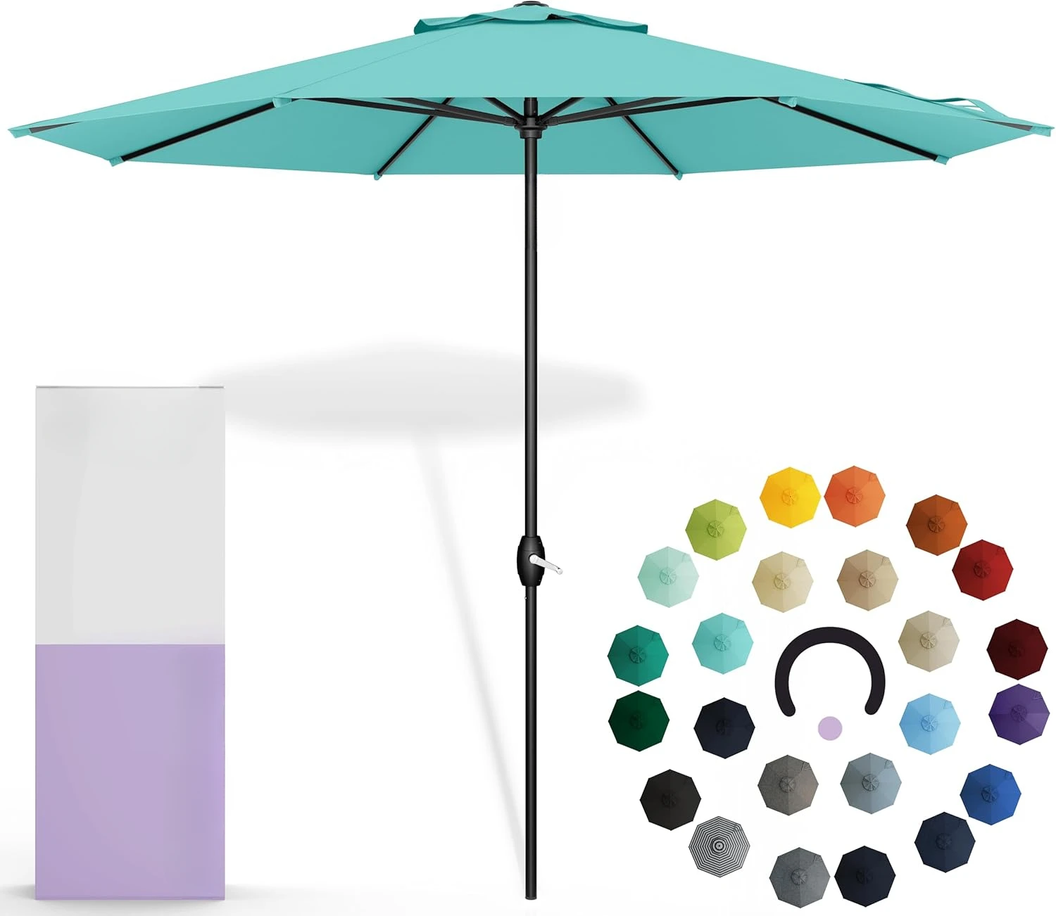 Sunbrella Umbrella 9 Feet Outdoor Umbrella With Sunbrella Aruba Acrylic Fabric