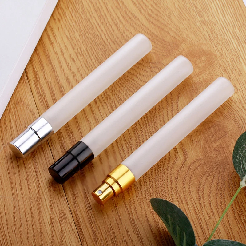 5pcs 10ml Refillable Portable Glass Perfume Bottle With Aluminum Atomizer Empty Sample Bottle Travel Portable Cosmetic Tool DIY