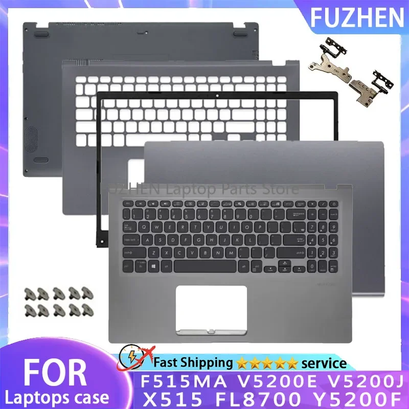 

New For Asus X515 X515DA X515JP F515MA V5200J Laptop LCD Back Topcase Front Bezel Palmrest Upper Case Bottom Cover LCD Hinges