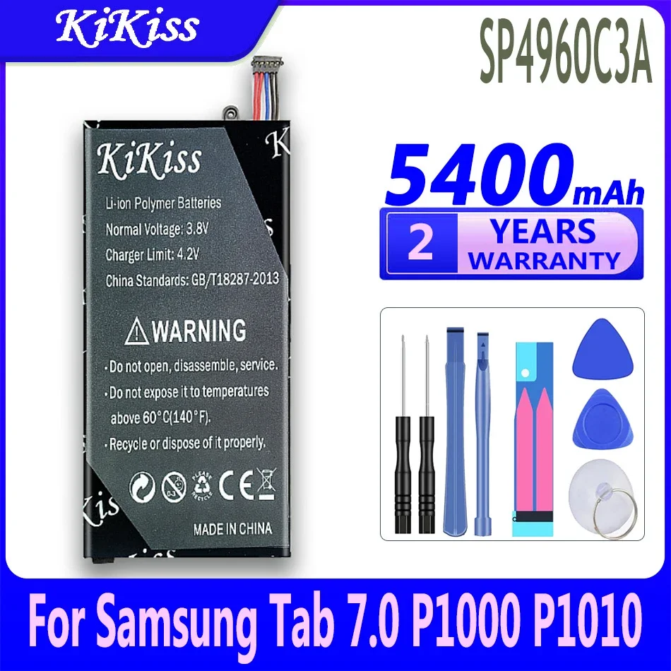 5400mAh Battery for Samsung Galaxy Tab P1000 P1010 GT-P1000 Replacement SP4960C3A Tablet Bateria Free Tools