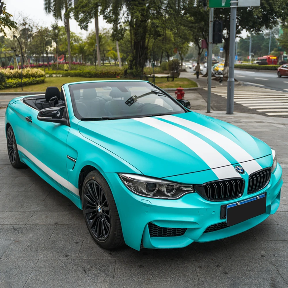 

ICE FILM Cyan Blue Auto Wrapping Film Full Body Matte Chrome Car Vinyl Cover Waterproof Outdoor Exterior Stickers and Decals