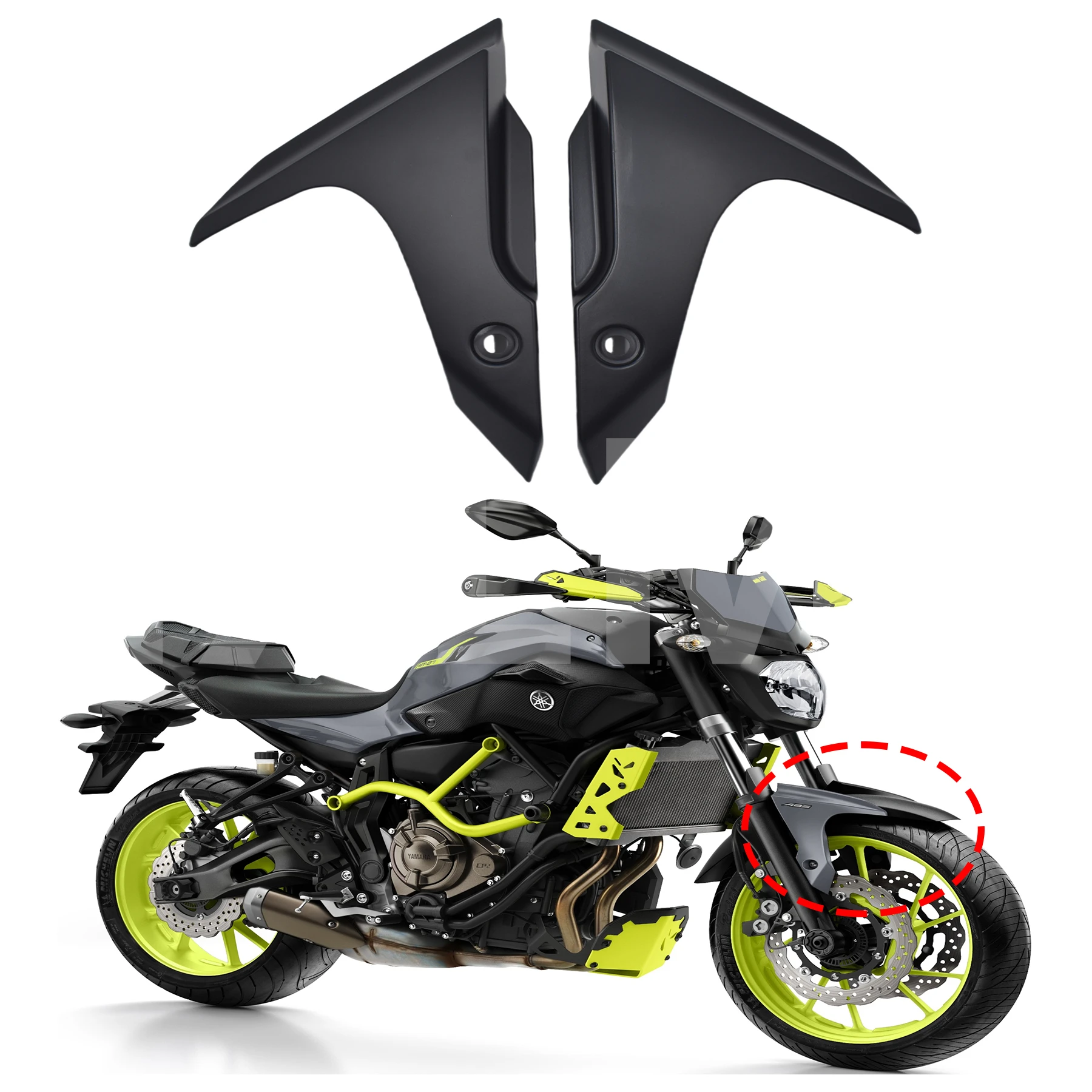 

Fit For YAMAHA MT-07 FZ-07 2012 2013 2014 2015-2017 Motorcycle Accessories Front Tire Cover Fairing Front Mudguard Splash