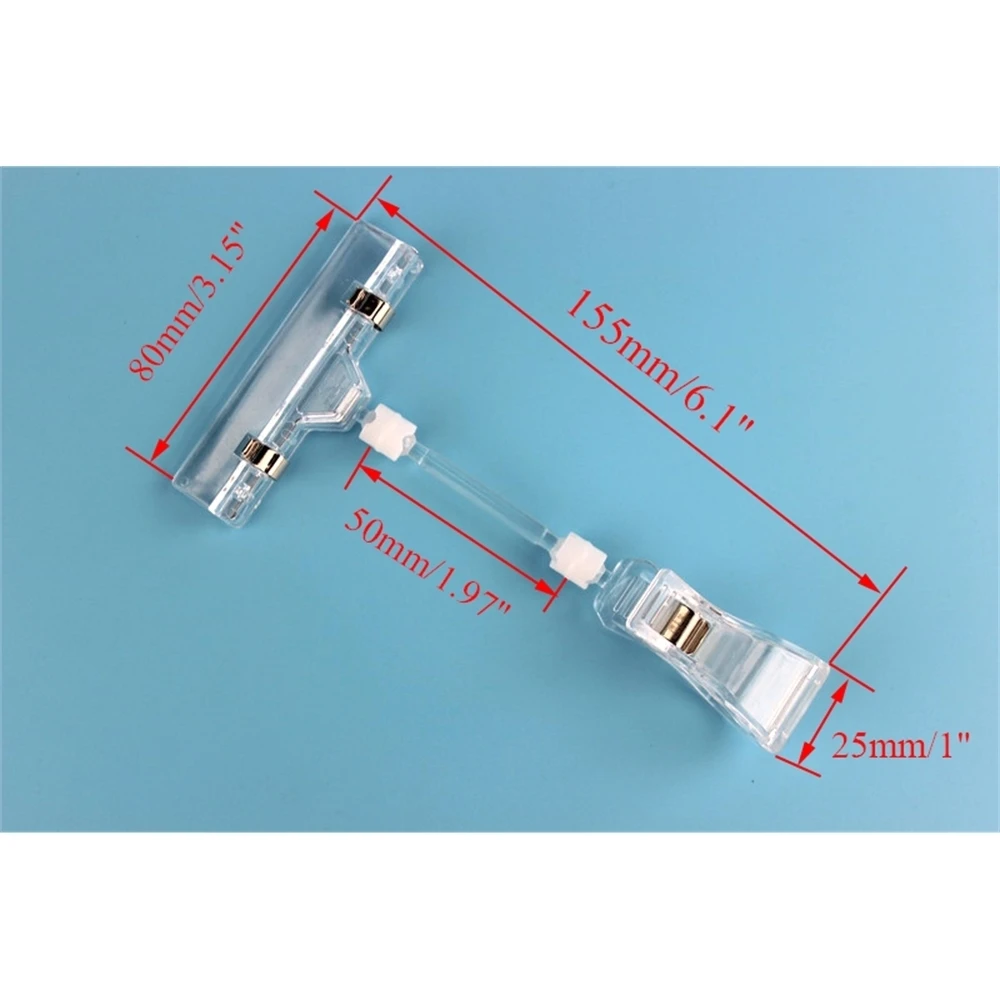 

Прозрачные пластиковые двойные зажимы высотой 6,5 дюйма, регулируемый держатель для карточек поп-вывески, рекламная папка