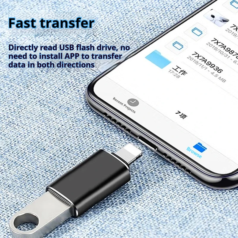Adaptateur OTG pour IOS/Android, convertisseurs Lightning/Type C vers USB 3.0, 2 en 1/3 en 1