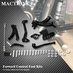 Motorcycle Forward Control Foot Pedal Kits Black For Harley Softail Low Rider FXLR Street Bob FXBB FXLRS FXST Standard 2018-2025