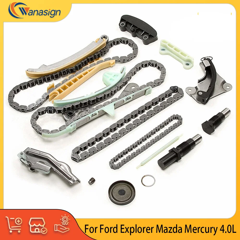 ชุดโซ่ไทม์มิ่งอะไหล่เครื่องยนต์ สำหรับเครื่องยนต์เบนซิน 4.0 ลิตร V6 สำหรับรถฟอร์ด เอ็กซ์พลอเรอร์ มาสด้า เมอร์คิวรี่ 4.0L SOHC ปี 1997-2009 CLOYES 9-0389S NAPA 90398S