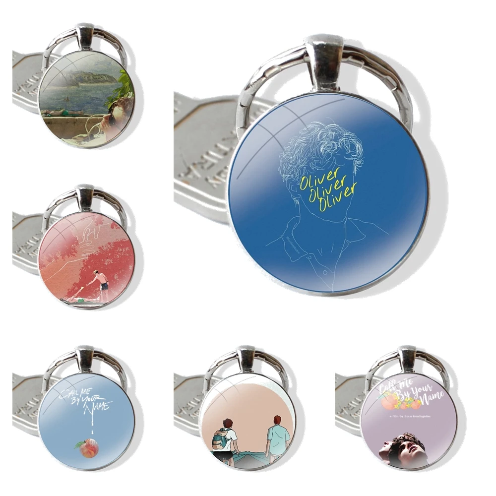 Keychain Handmade Glass Cabochon Key Ring Holder Pendant Key Chains Call Me by Your Name poster