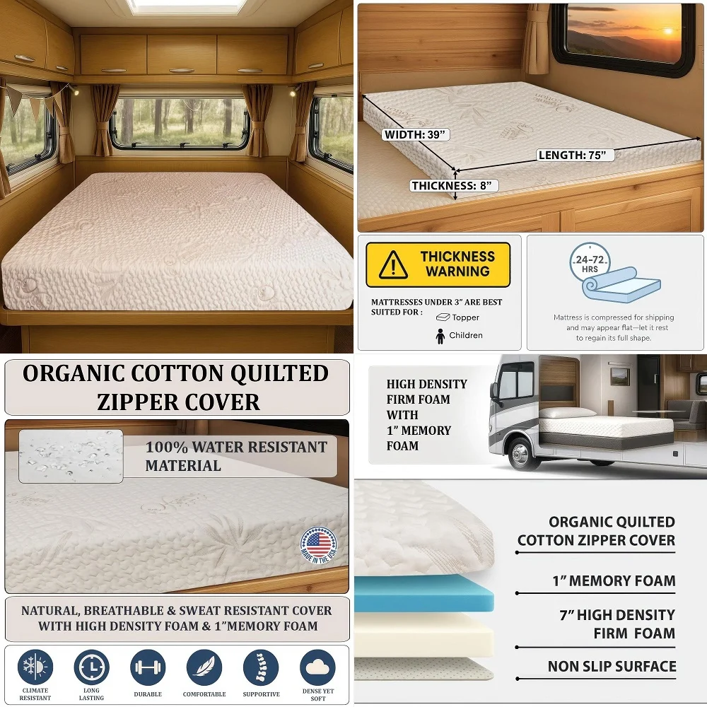 Inch Queen Gel Memory Foam Mattress MediumFirm Bed, Premium Pressure, Mattress in a Box, CertiPURUS Certified