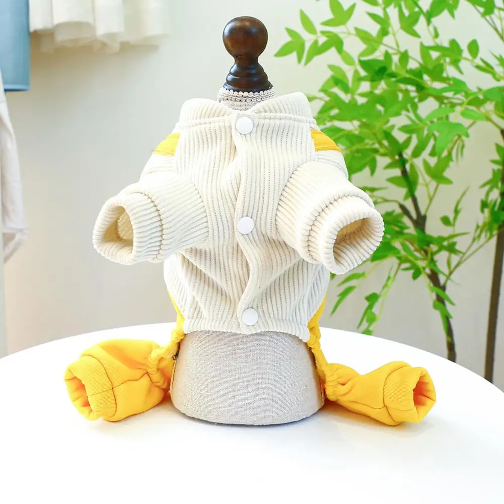 Puppy Home Clothes for Warmth Pet Overalls for Dogs Stylish Breathable Pet Overalls Cute Yellow Tiger Bib Pants for Dogs Cats